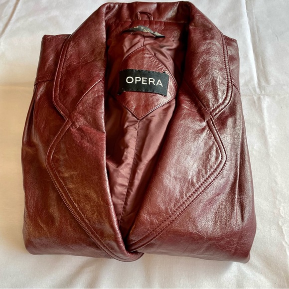 OPERA Burgundy Colour Women’s Leather Jacket Size 13/14 - Picture 16 of 16